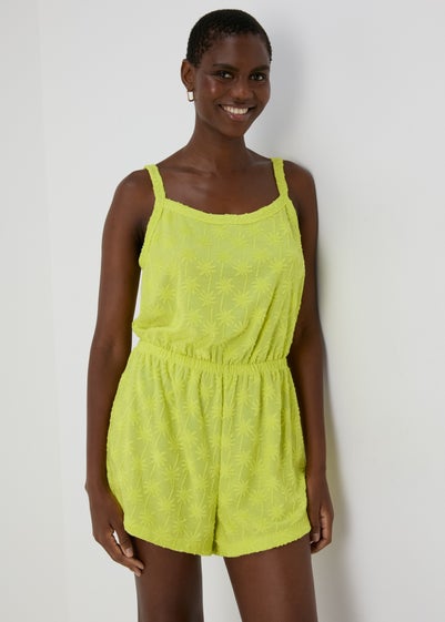 Lime Towelling Playsuit