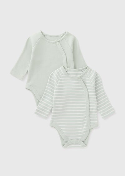 2 Pack Baby Sage Ribbed Bodysuits (Newborn-12mths)