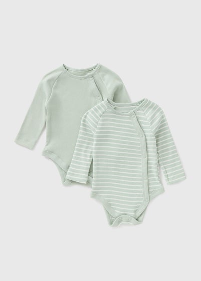 2 Pack Baby Sage Ribbed Bodysuits (Newborn-12mths)