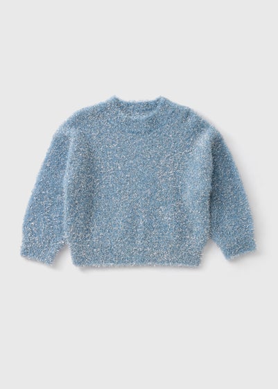 Wondrous Girls Mini Me Blue Tinsel Jumper (1-7yrs)