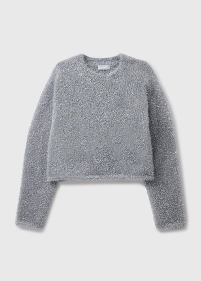 Girls Silver Tinsel Knitted Jumper (7-15yrs)