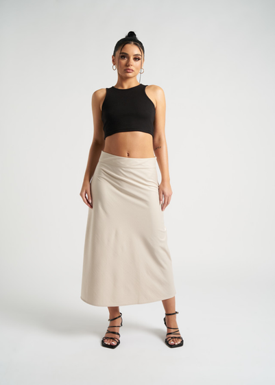 Urban Bliss Stone Satin Bias Cut Midi Skirt