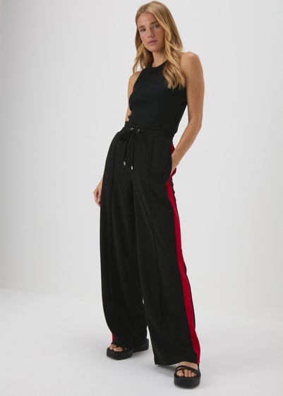 Black Side Stripe Tapered Trousers