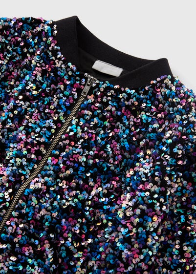 Girls Multicolour Sequin Bomber Jacket (7-15yrs)