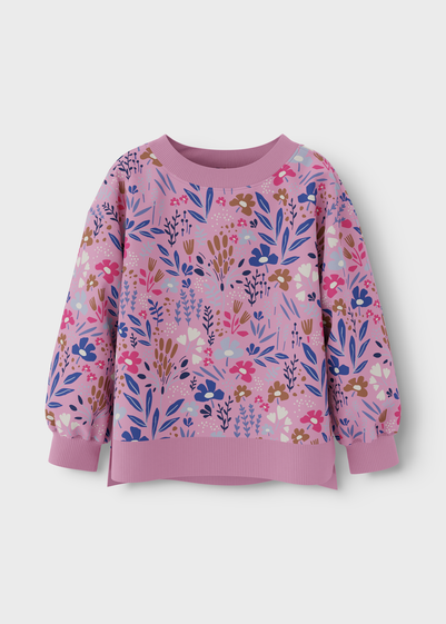 Name It Kids Pink Floral Sweatshirt (1-5yrs)