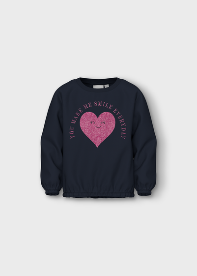 Name It Kids Navy Heart Sweatshirt (1-5yrs)