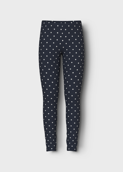 Navy Polka Dot Leggings