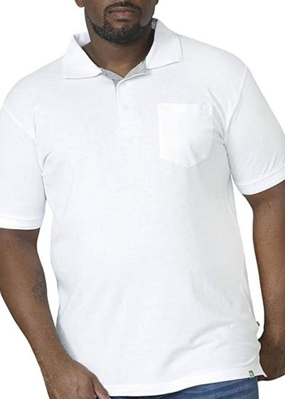 Duke White Grant Chest Pocket Pique Polo Shirt