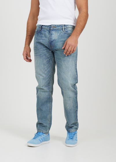 Brave Soul Blue Cotton Loose Fit Denim Jeans