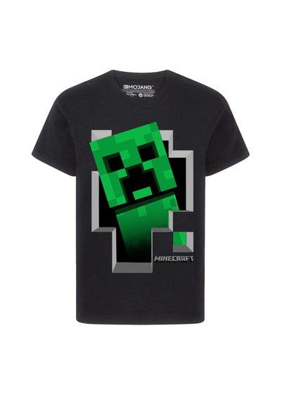 Minecraft Boys Black Creeper Inside T-Shirt (7-15yrs)