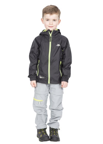 Trespass Kids Black Qikpac Waterproof Packaway Jacket (2-12yrs)