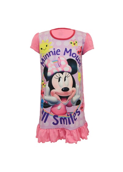 Disney Girls Pink Minnie Mouse Kids All Smiles Nightdress (2-6yrs)