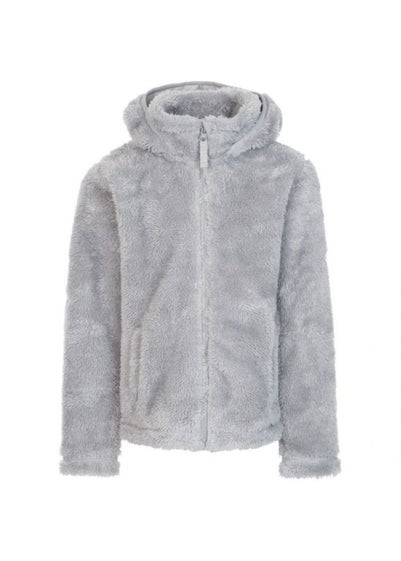 Trespass Girls Light Grey Violetta Fluffy Fleece Jacket (2-12yrs)