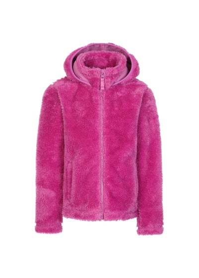 Trespass Girls Pink Violetta Fluffy Fleece Jacket (2-12yrs)