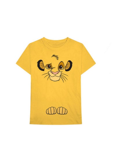 The Lion King Yellow Simba Back Print Cotton T-Shirt