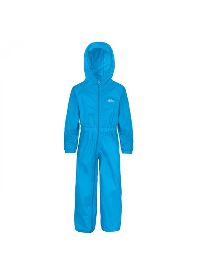 Trespass Baby Blue Button Rain Suit (1-2yrs)