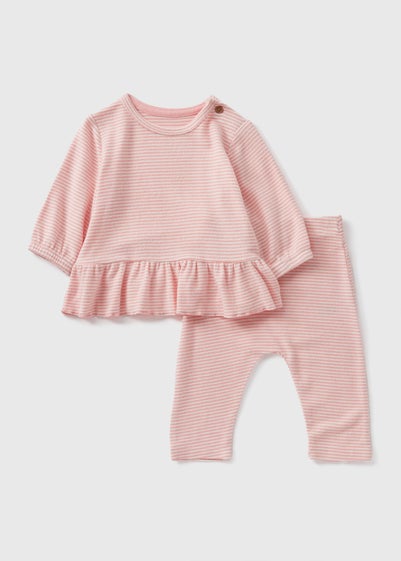 Baby Pink Stripe Top & Leggings Set (Newborn-23mths)