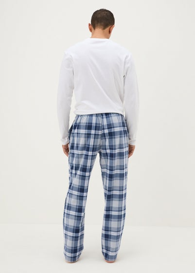 Blue Check Microfleece Pyjama Bottoms