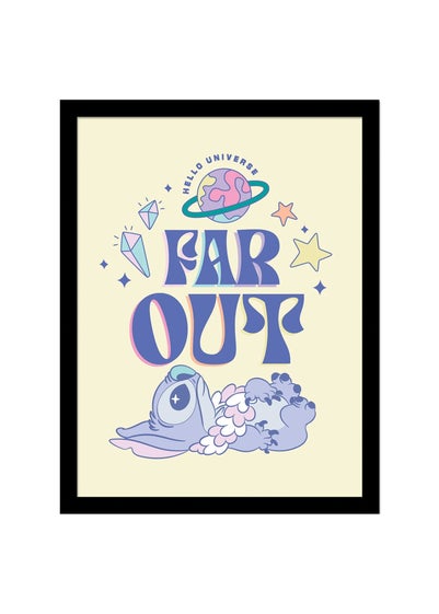 Disney Stitch Blue Far Out Framed Poster (45cm x 35cm)