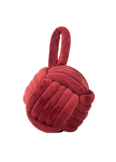 furn. Red Knot Entwined Velvet Doorstop (14 x 14 x 14cm)