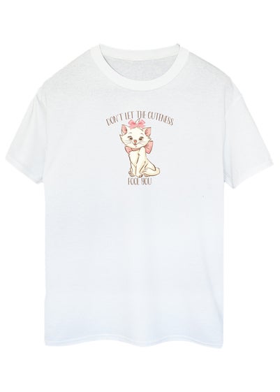 Disney White  The Aristocats Marie Cuteness Boyfriend Fit T-Shirt