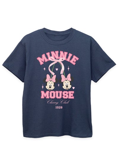 Disney Kids Navy Minnie Mouse Cherry Club T-Shirt (3-13 Years)