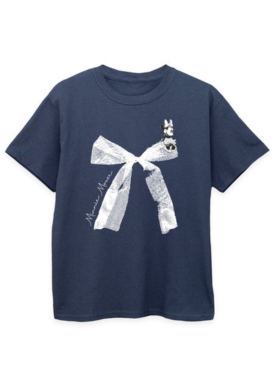 Disney Kids Navy Minnie Mouse Bow T-Shirt (3-13 Years)