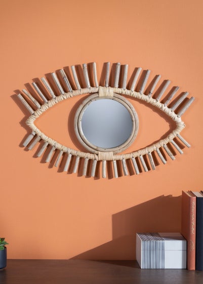 Ouko Smalley Rattan Eyeshaped Wall Mirror (45 x 33 x 2cm)