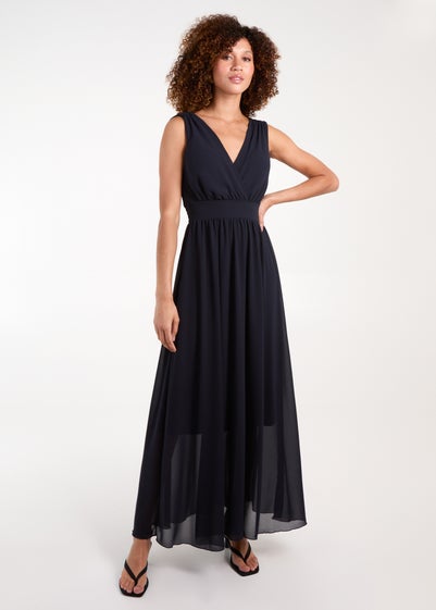 Blue Vanilla Navy Maxi Crossover Dress