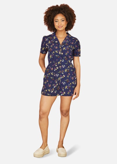 Yumi Navy Recycled Sealife Playsuit