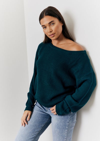 In The Style Green Off The Shoulder Jumper