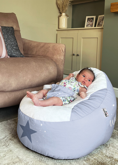 rucomfy Printed Wish Upon A Star Blue Baby Beanbag