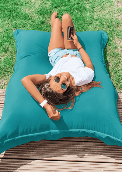 rucomfy Indoor/Outdoor Giant Squashy Squarbie Turquoise Beanbag