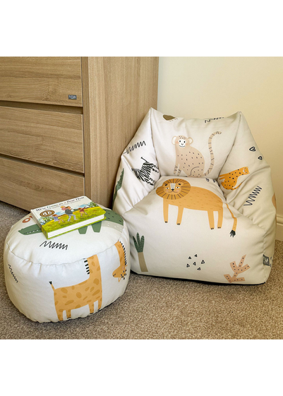 rucomfy Printed Kids Snuggle Chair Safari Friends Beanbag