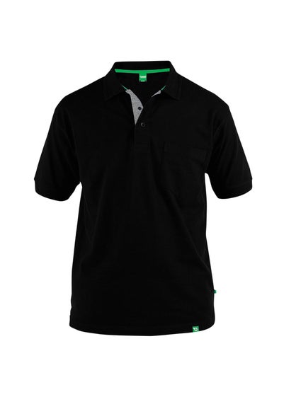 Duke Black Grant Chest Pocket Pique Polo Shirt