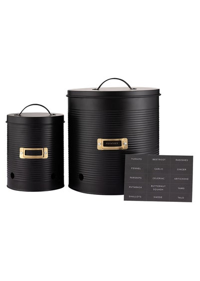 Typhoon Otto Black Set of 2 Vegetable Storage Canisters