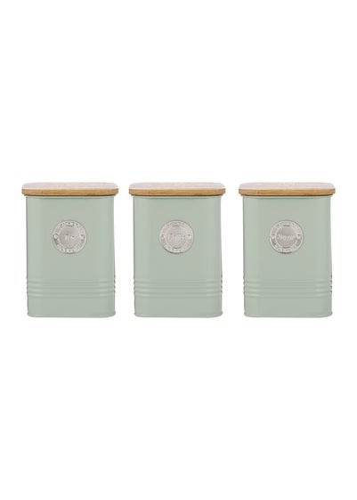 Typhoon Living Squircle Set of 3 Tea, Coffee, Sugar Storage Canisters (1.3 ltr)