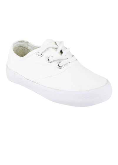 Mirak Kids White Lace Plimsolls / Gym Shoes (Younger 6 - Older 4)