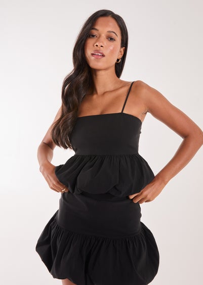 Pink Vanilla Black Bubble Hem Strappy Top