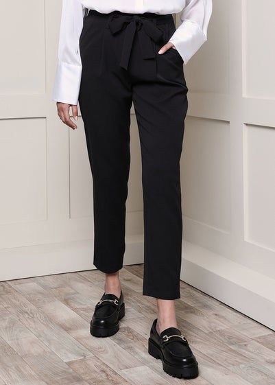 Threadbare Black Nickel Paperbag Waist Trousers