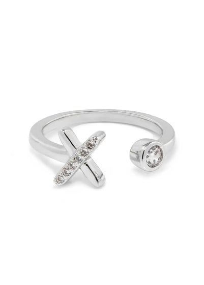 Say It With Silver Kiss Adjustable Ring