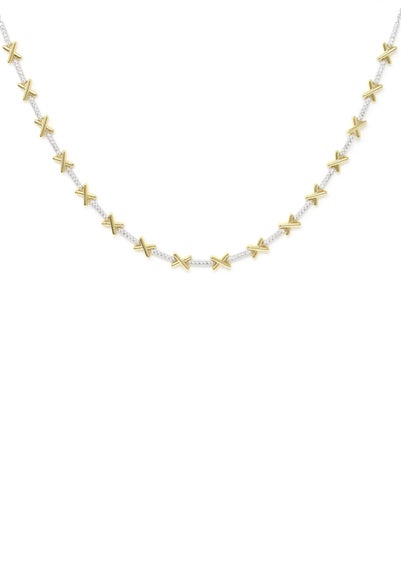 Say It With Gold Kiss Tennis Necklace