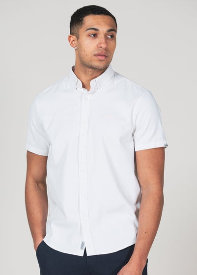 Tokyo Laundry White Cotton Short Sleeve Button-Down Shirt