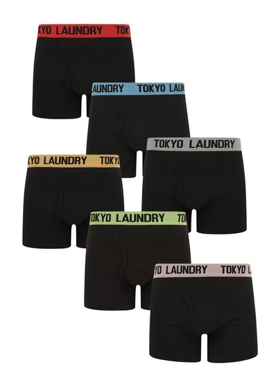 Tokyo Laundry Black Cotton 6-Pack Boxers