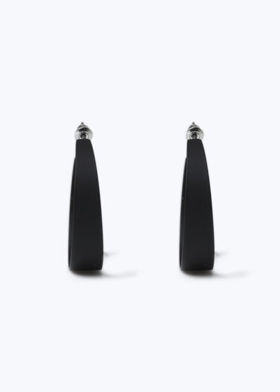 Muse Black Powder Coat Hoop Earrings