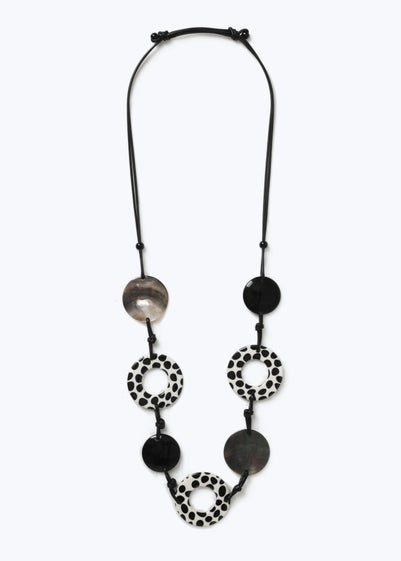 Muse Black Mono Shell and Resin Necklace