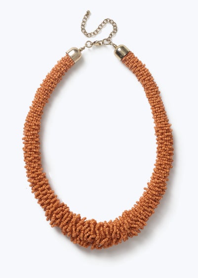 Orange Beaded Collar Necklace