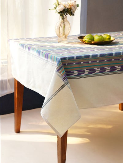 Multicoloured Pure Cotton Wrap Ikat Table Cloth