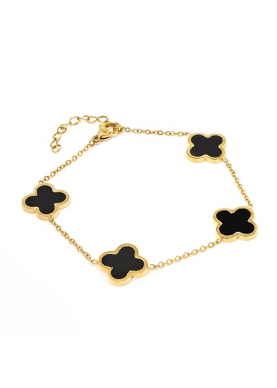 Say It With Gold & Black Luck Chain Bracelet