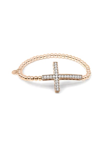 Say It With Rose Gold Cross Ball Bracelet